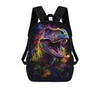 sinyumoney 17inch School Student Backpack Colorful T-Rex Art Print-1 Children's Backpacks Children's School Backpack 3D Printed Travel Rucksacks Boy School Bag