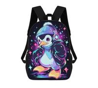 sinyumoney 17inch School Student Backpack Cool Hip Hop Penguin Children's Backpacks Children's School Backpack 3D Printed Travel Rucksacks Boy School Bag
