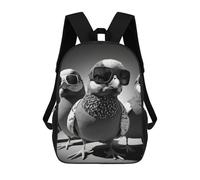 sinyumoney 17inch School Student Backpack Cool Pigeons Children's Backpacks Children's School Backpack 3D Printed Travel Rucksacks Boy School Bag