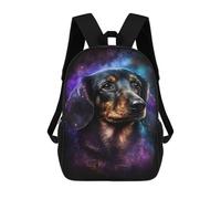 sinyumoney 17inch School Student Backpack Cosmic Dachshund Portrait-9 Children's Backpacks Children's School Backpack 3D Printed Travel Rucksacks Boy School Bag