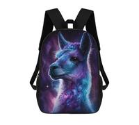sinyumoney 17inch School Student Backpack Cosmic Llama Portrait-9 Children's Backpacks Children's School Backpack 3D Printed Travel Rucksacks Boy School Bag