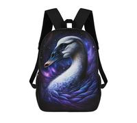 sinyumoney 17inch School Student Backpack Cosmic Swan Art Print-5 Children's Backpacks Children's School Backpack 3D Printed Travel Rucksacks Boy School Bag