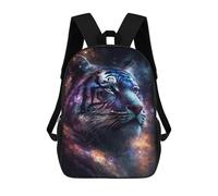 sinyumoney 17inch School Student Backpack Cosmic Tiger Portrait-37 Children's Backpacks Children's School Backpack 3D Printed Travel Rucksacks Boy School Bag