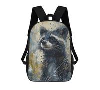 sinyumoney 17inch School Student Backpack Curious Raccoon Children's Backpacks Children's School Backpack 3D Printed Travel Rucksacks Boy School Bag