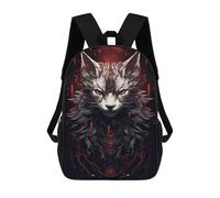 sinyumoney 17inch School Student Backpack Cyber Wolf Armor Design-1 Children's Backpacks Children's School Backpack 3D Printed Travel Rucksacks Boy School Bag