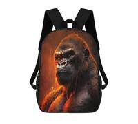 sinyumoney 17inch School Student Backpack Dark Gorilla Children's Backpacks Children's School Backpack 3D Printed Travel Rucksacks Boy School Bag