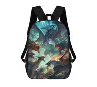 sinyumoney 17inch School Student Backpack Dragon Battle Royale Children's Backpacks Children's School Backpack 3D Printed Travel Rucksacks Boy School Bag