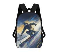 sinyumoney 17inch School Student Backpack Dynamic Skiing Adventure -1 Children's Backpacks Children's School Backpack 3D Printed Travel Rucksacks Boy School Bag