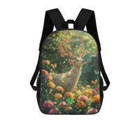sinyumoney 17inch School Student Backpack Enchanted Forest Deer-5 Children's Backpacks Children's School Backpack 3D Printed Travel Rucksacks Boy School Bag