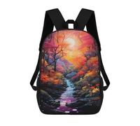 sinyumoney 17inch School Student Backpack Enchanted Forest Pathway-3 Children's Backpacks Children's School Backpack 3D Printed Travel Rucksacks Boy School Bag