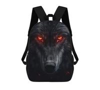 sinyumoney 17inch School Student Backpack Evil Black Wolf Portrait Children's Backpacks Children's School Backpack 3D Printed Travel Rucksacks Boy School Bag