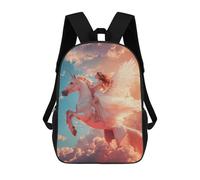 sinyumoney 17inch School Student Backpack Fantasy Unicorn Ride in Clouds -2 Children's Backpacks Children's School Backpack 3D Printed Travel Rucksacks Boy School Bag