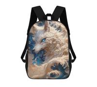 sinyumoney 17inch School Student Backpack Fantasy Wolf Artwork -1 Children's Backpacks Children's School Backpack 3D Printed Travel Rucksacks Boy School Bag