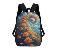 sinyumoney 17inch School Student Backpack Floral Spiral Sky Dance Children's Backpacks Children's School Backpack 3D Printed Travel Rucksacks Boy School Bag