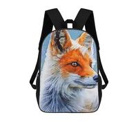 sinyumoney 17inch School Student Backpack Fox Children's Backpacks Children's School Backpack 3D Printed Travel Rucksacks Boy School Bag
