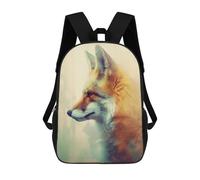 sinyumoney 17inch School Student Backpack Fox Douple Exposure Children's Backpacks Children's School Backpack 3D Printed Travel Rucksacks Boy School Bag