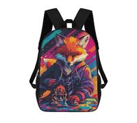 sinyumoney 17inch School Student Backpack Fox Mastering Chess Strategy Meets Style Children's Backpacks Children's School Backpack 3D Printed Travel Rucksacks Boy School Bag