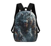 sinyumoney 17inch School Student Backpack Full Moon Werewolf Fury Children's Backpacks Children's School Backpack 3D Printed Travel Rucksacks Boy School Bag
