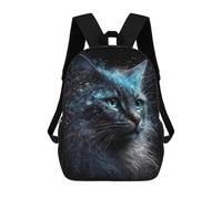 sinyumoney 17inch School Student Backpack Galactic Cat Portrait Children's Backpacks Children's School Backpack 3D Printed Travel Rucksacks Boy School Bag