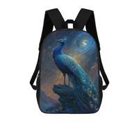 sinyumoney 17inch School Student Backpack Galactic Peacock Majesty Children's Backpacks Children's School Backpack 3D Printed Travel Rucksacks Boy School Bag