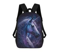 sinyumoney 17inch School Student Backpack Galactic Unicorn Art Print-7 Children's Backpacks Children's School Backpack 3D Printed Travel Rucksacks Boy School Bag
