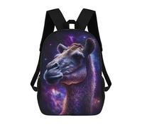 sinyumoney 17inch School Student Backpack Galaxy Camel Art Print Children's Backpacks Children's School Backpack 3D Printed Travel Rucksacks Boy School Bag