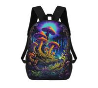 sinyumoney 17inch School Student Backpack Glowing Forest Mushrooms-2 Children's Backpacks Children's School Backpack 3D Printed Travel Rucksacks Boy School Bag