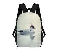 sinyumoney 17inch School Student Backpack Goosander Duck on Water Children's Backpacks Children's School Backpack 3D Printed Travel Rucksacks Boy School Bag