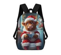 sinyumoney 17inch School Student Backpack Highland Cow Santa Toilet Children's Backpacks Children's School Backpack 3D Printed Travel Rucksacks Boy School Bag