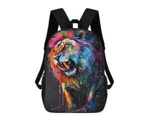 sinyumoney 17inch School Student Backpack Lion Popart Painting Children's Backpacks Children's School Backpack 3D Printed Travel Rucksacks Boy School Bag