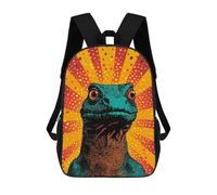 sinyumoney 17inch School Student Backpack Lizard Pop Art Vibrant Reptile Portrait Children's Backpacks Children's School Backpack 3D Printed Travel Rucksacks Boy School Bag