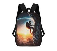 sinyumoney 17inch School Student Backpack Man Climbing Mountain Children's Backpacks Children's School Backpack 3D Printed Travel Rucksacks Boy School Bag