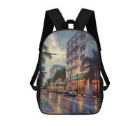 sinyumoney 17inch School Student Backpack Miami Art USA Children's Backpacks Children's School Backpack 3D Printed Travel Rucksacks Boy School Bag