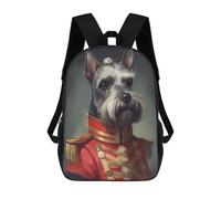 sinyumoney 17inch School Student Backpack Miniature Schnauzer Dog Children's Backpacks Children's School Backpack 3D Printed Travel Rucksacks Boy School Bag
