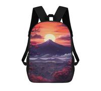sinyumoney 17inch School Student Backpack Mount Fuji Sunset Cityscape Children's Backpacks Children's School Backpack 3D Printed Travel Rucksacks Boy School Bag