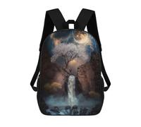 sinyumoney 17inch School Student Backpack Mystic Waterfall Children's Backpacks Children's School Backpack 3D Printed Travel Rucksacks Boy School Bag