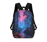 sinyumoney 17inch School Student Backpack Mystical Forest Children's Backpacks Children's School Backpack 3D Printed Travel Rucksacks Boy School Bag