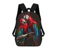 sinyumoney 17inch School Student Backpack Parrots Children's Backpacks Children's School Backpack 3D Printed Travel Rucksacks Boy School Bag