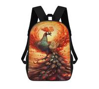 sinyumoney 17inch School Student Backpack Phoenix Rising Mythical Firebird Artwork -2 Children's Backpacks Children's School Backpack 3D Printed Travel Rucksacks Boy School Bag