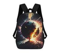 sinyumoney 17inch School Student Backpack Planet Collide Children's Backpacks Children's School Backpack 3D Printed Travel Rucksacks Boy School Bag
