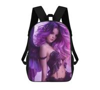 sinyumoney 17inch School Student Backpack Purple Angel Wings Fantasy Artwork-2 Children's Backpacks Children's School Backpack 3D Printed Travel Rucksacks Boy School Bag