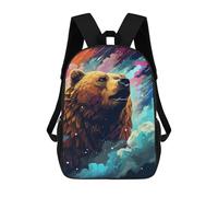 sinyumoney 17inch School Student Backpack Rainbow Bear Sky Art Print Children's Backpacks Children's School Backpack 3D Printed Travel Rucksacks Boy School Bag