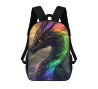 sinyumoney 17inch School Student Backpack Rainbow Dragon Art Print Children's Backpacks Children's School Backpack 3D Printed Travel Rucksacks Boy School Bag