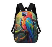 sinyumoney 17inch School Student Backpack Rainbow Macaw in Amazon Rainforest Children's Backpacks Children's School Backpack 3D Printed Travel Rucksacks Boy School Bag