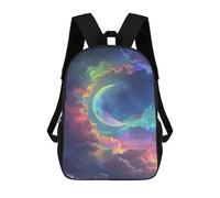 sinyumoney 17inch School Student Backpack Rainbow Moonlit Sky Children's Backpacks Children's School Backpack 3D Printed Travel Rucksacks Boy School Bag