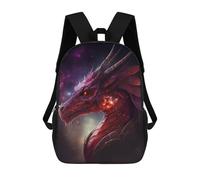 sinyumoney 17inch School Student Backpack Red Space Dragon Children's Backpacks Children's School Backpack 3D Printed Travel Rucksacks Boy School Bag