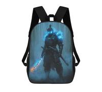 sinyumoney 17inch School Student Backpack Samurai Warrior with Glowing Sword Children's Backpacks Children's School Backpack 3D Printed Travel Rucksacks Boy School Bag
