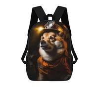 sinyumoney 17inch School Student Backpack Shiba Miner Children's Backpacks Children's School Backpack 3D Printed Travel Rucksacks Boy School Bag