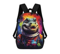 sinyumoney 17inch School Student Backpack Space Dinosaur Adventure -7 Children's Backpacks Children's School Backpack 3D Printed Travel Rucksacks Boy School Bag
