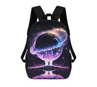 sinyumoney 17inch School Student Backpack Space Life Children's Backpacks Children's School Backpack 3D Printed Travel Rucksacks Boy School Bag
